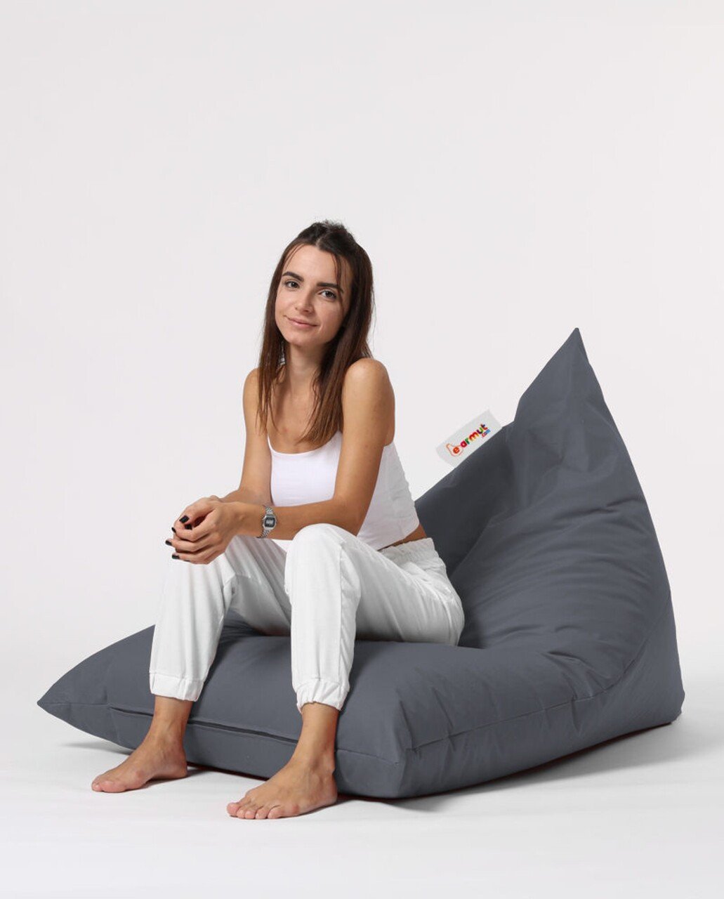 Eurofirany Sėdmaišis Pyramid Big Bed Pouf, pilkas