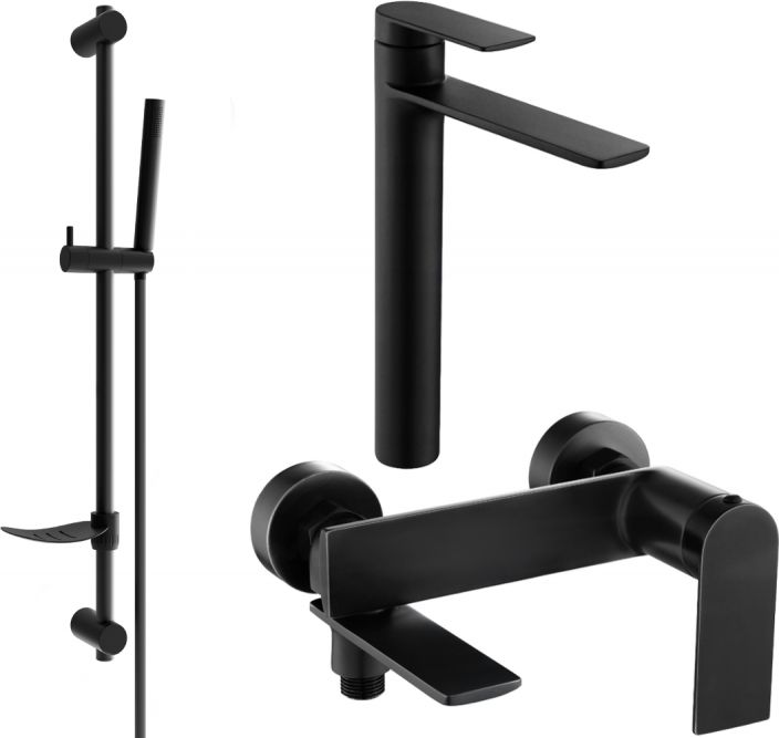 Mexen Mexen Zero DF70 zestaw wannowy, czarny - 7113DF70-70