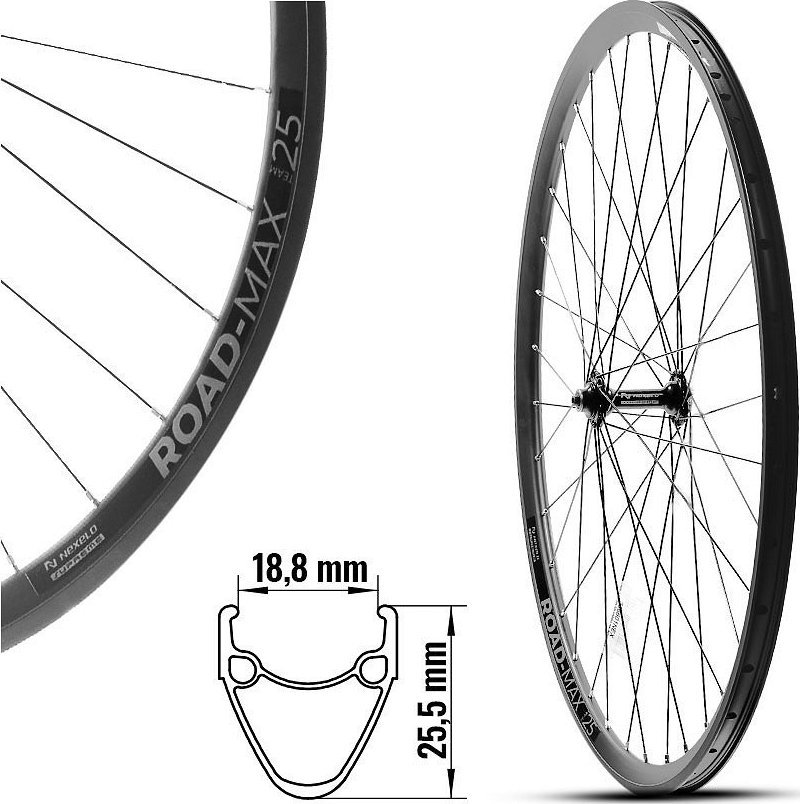 Nexelo Koło Szosowe NEXELO SUPREME ROAD-MAX Przód, 700C, 36H, Czarne