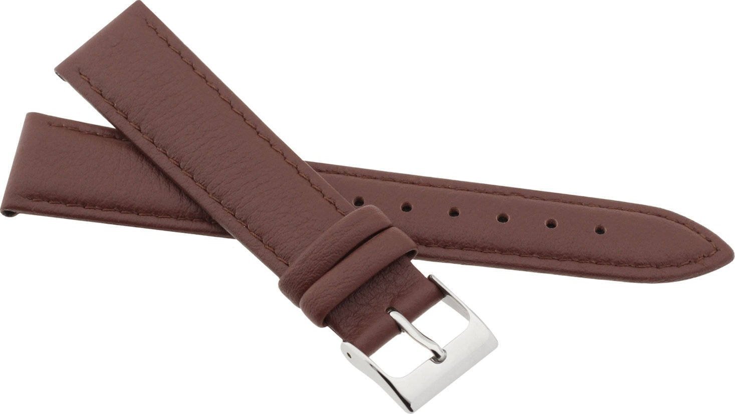 JVD Skórzany pasek do zegarka 20 mm JVD R41403-20 brązowy