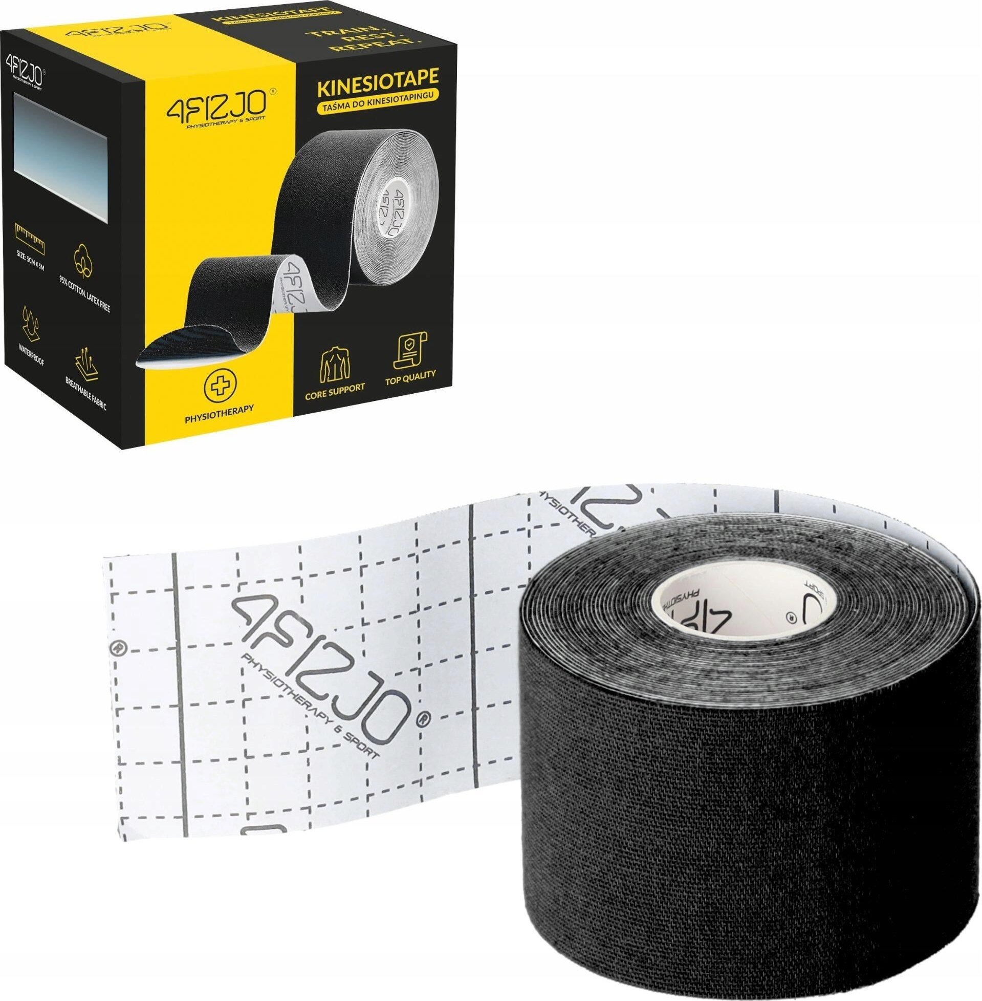 4fizjo Taśma do kinesiotapingu 5 cm x 5 m 4Fizjo czarna