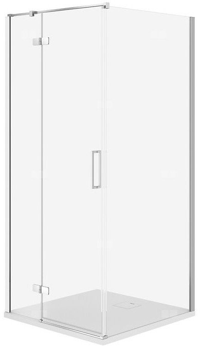 SET C524 KABINA CITY LEWA CHROM 90X90X195+TAKO SLIM BIAŁY WIR