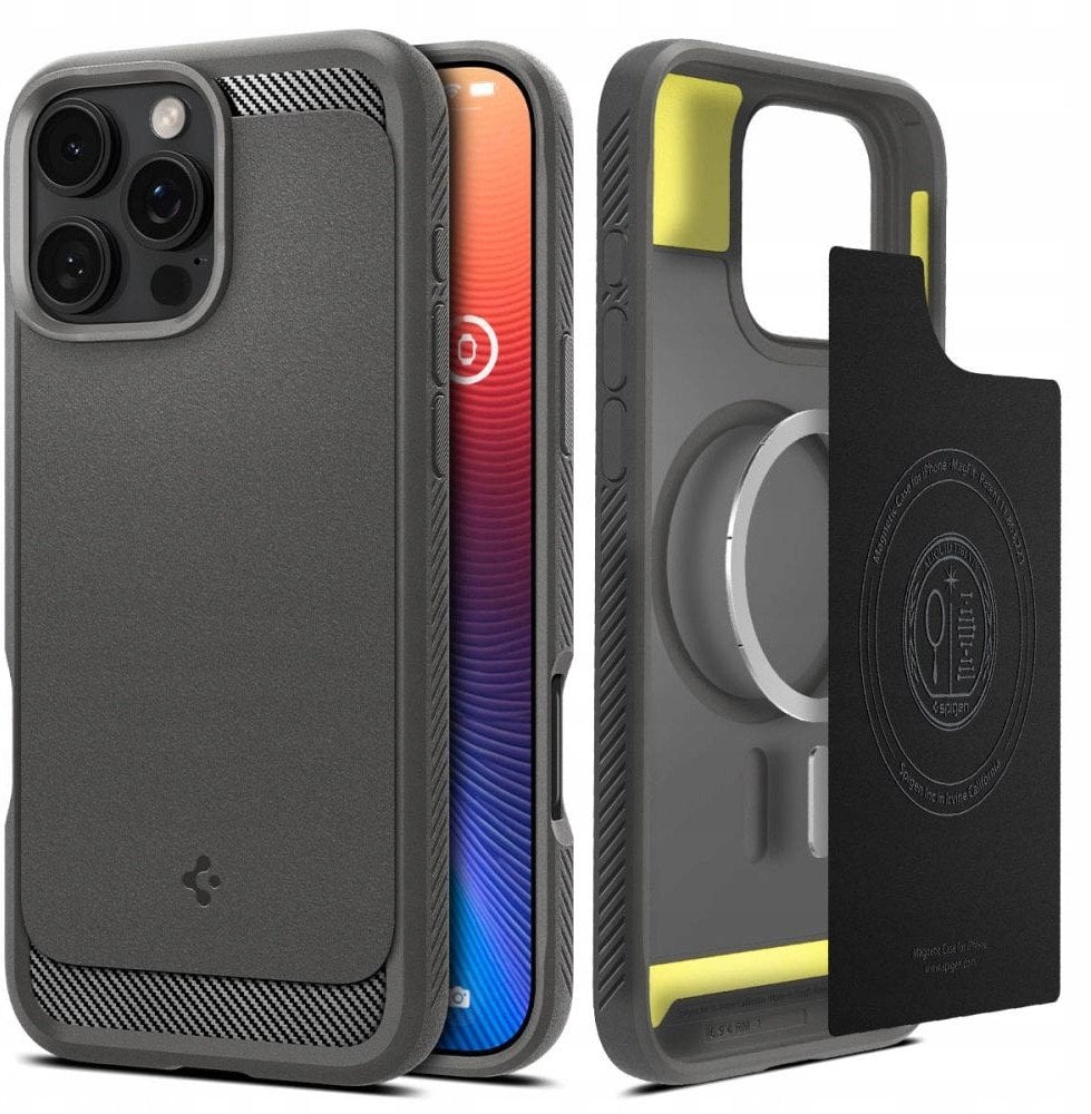 Etui Spigen Rugged Armor Mag MagSafe do Apple iPhone 17 Pro Max Grey