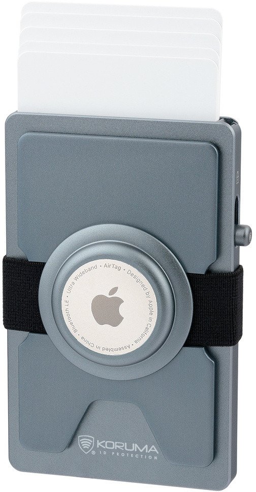 Aluminiowy portfel z wysuwanymi kartami i miejscem na AirTag od Apple (ciemny szary) Uniwersalny