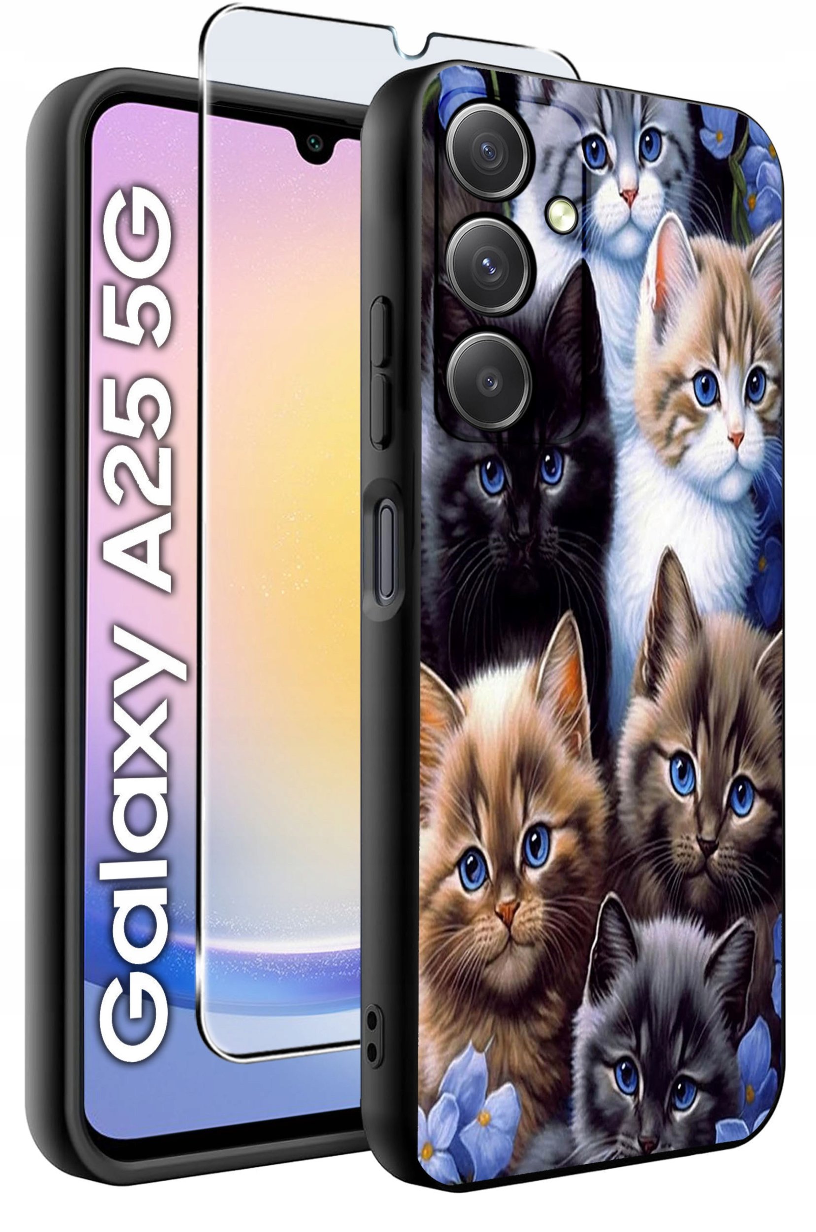 ETUI do Samsung A25 5G WZORY | SILIKONOWE MATT CASE + SZKŁO HARTOWANE 9H