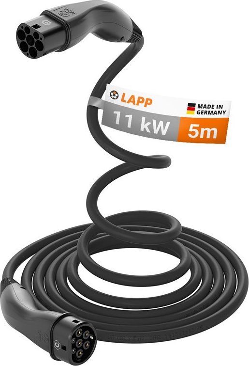 Kabel do ładowania samochodów LAPP Helix Typu 2, do 11 kW, 5 m, czarny (5555935001)