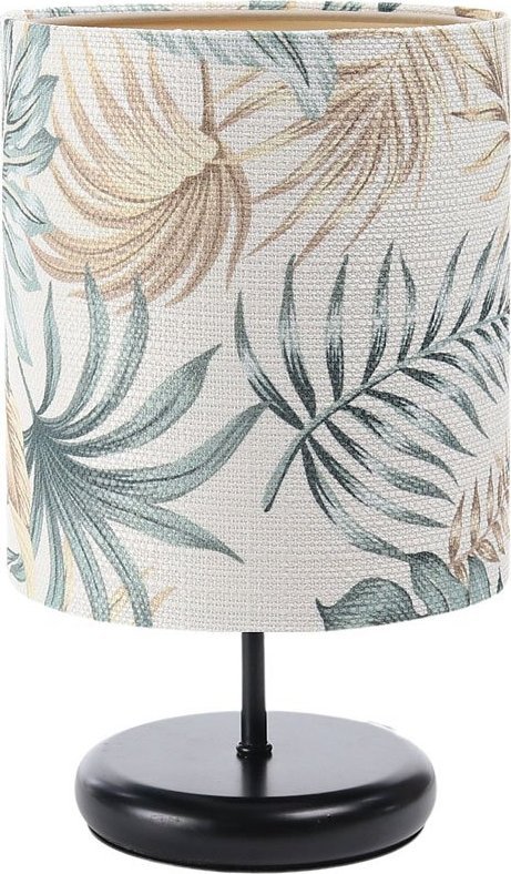 Lampa stołowa Lumes Czarna lampka nocna boho z abażurem w liście - S399-Magra