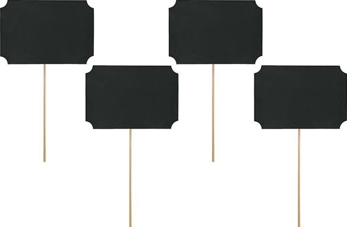 Party Deco Propsy do fotobudki, czarne karteczki, 11x8 cm, 4 szt. uniwersalny