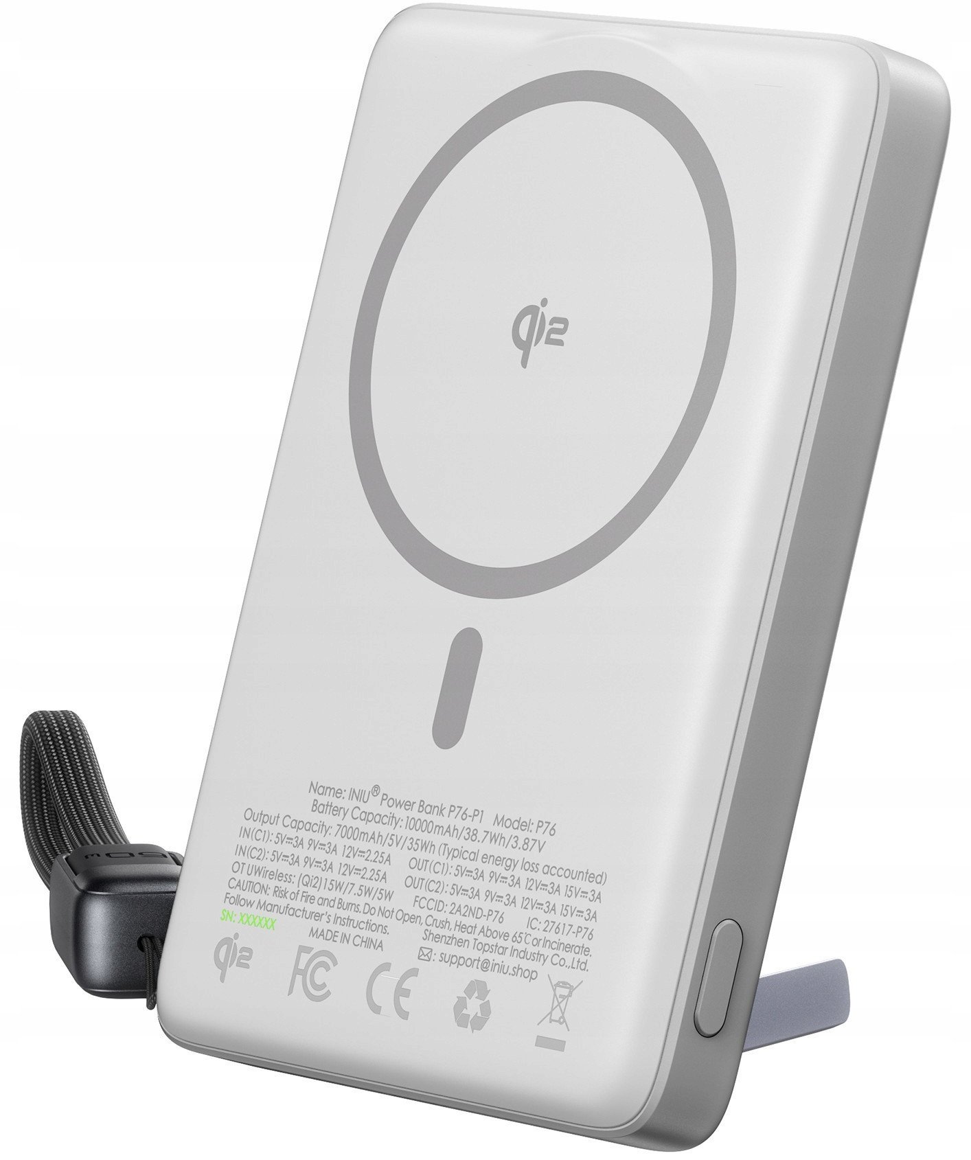 Iniu MagPro Slim 10K srebrny