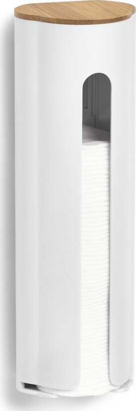 Zeller Pojemnik na płatki kosmetyczne, 8 x 25 cm, biały, ZELLER