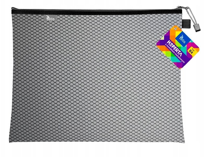 Koperta B4 z suwakiem metalowym czarna BT607-V tetis