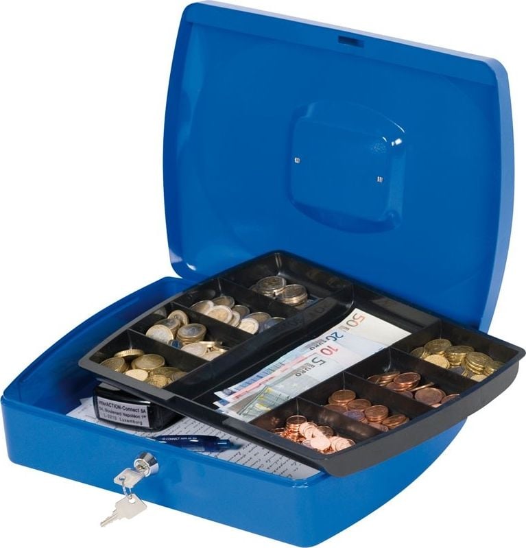 Q-Connect Kasetka na pieniądze Q-CONNECT, ekstra duża, 325x85x235mm, niebieska