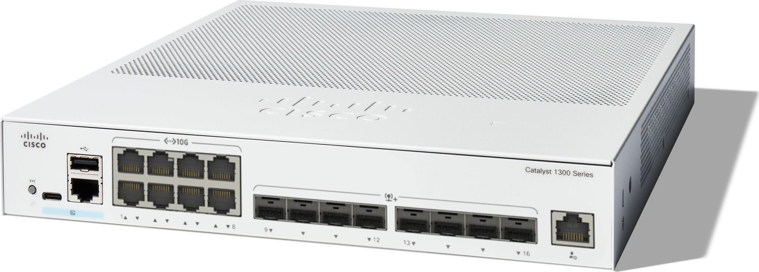 Switch Cisco Cisco Catalyst 1300-16XTS - Switch - L3 - Smart - 8 x 10GBase-T + 8 x 10 Gigabit SFP+ - an Rack montierbar