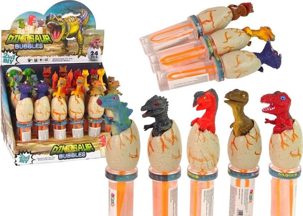 LeanToys Bańki Mydlane Dinozaury 18 cm Różne Kolory