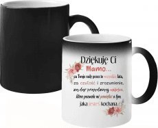 Koszulkowy Dziękuję Ci Mamo - magiczny kubek z nadrukiem