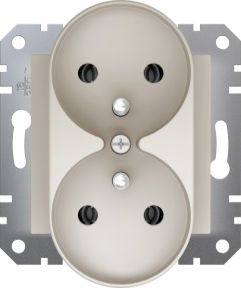 Schneider Electric Gniazdo podwójne z/u bez ramki kremowe (EPH9810223)