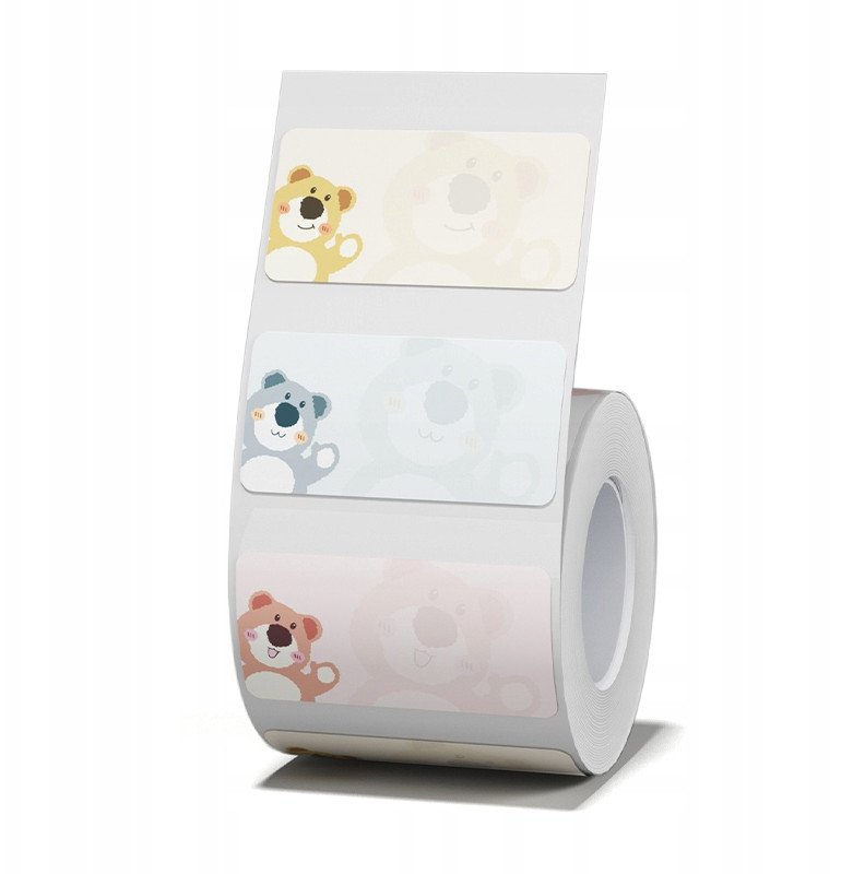 .NIIMBOT Etykiety Naklejki 40*20mm MIŚKI 320szt do B21/B3S/B1 Oryginalne