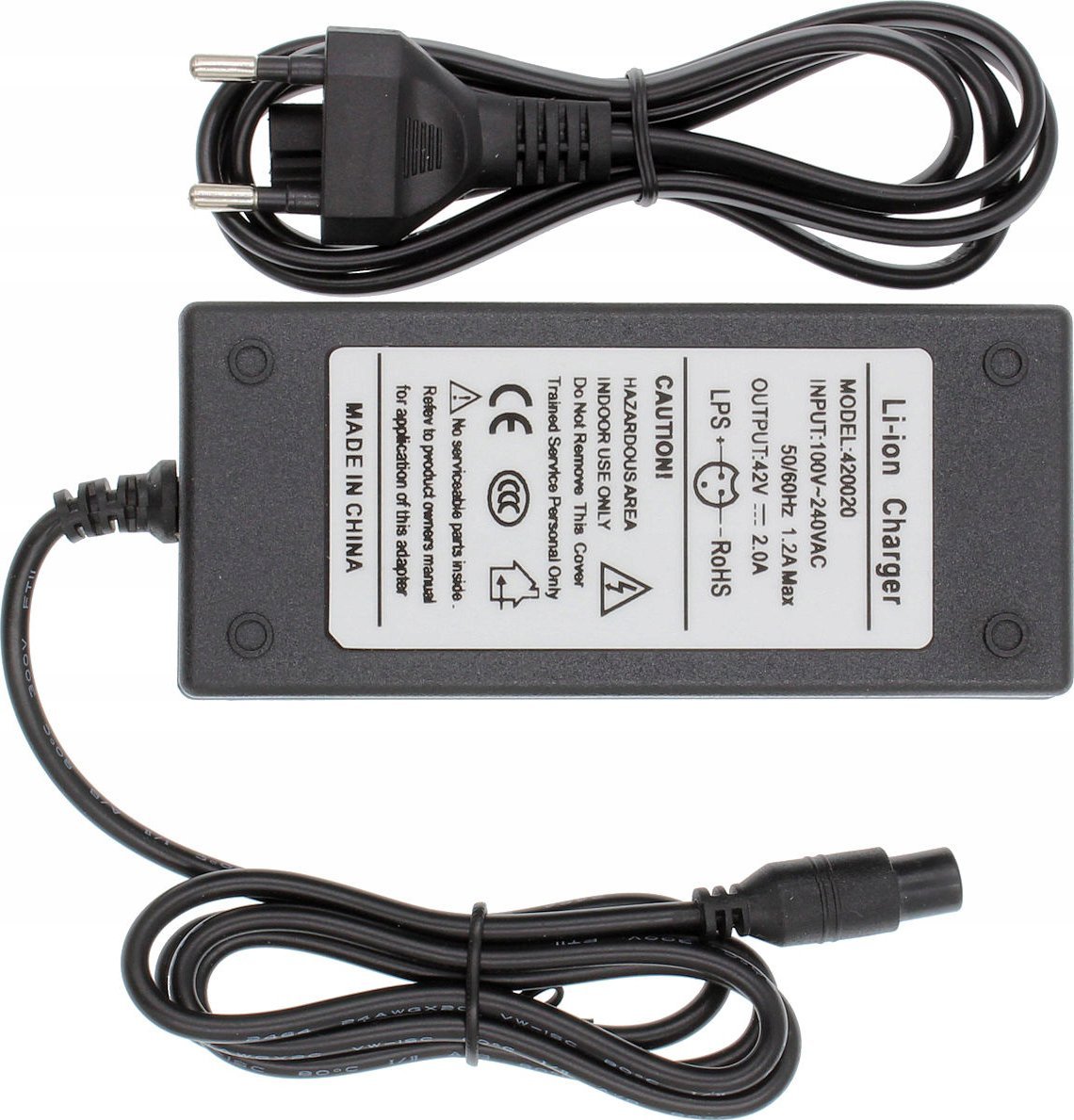 Rosfix ŁADOWARKA 120CM 42V 36V 2A DO ROWERA ELEKTRYCZNEGO HULAJNOGI 3 PIN HQ