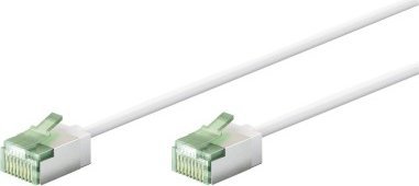 Goobay Ultra-elastyczny CAT 8.1 kabel krosowy, slim, U/FTP, biały - Długość kabla 0.15 m