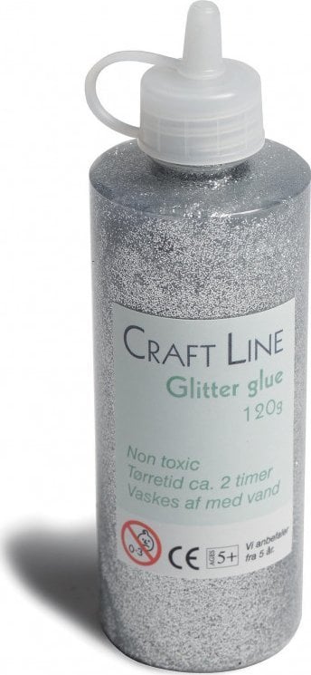 Usorteret Glitterglue 120g sølv