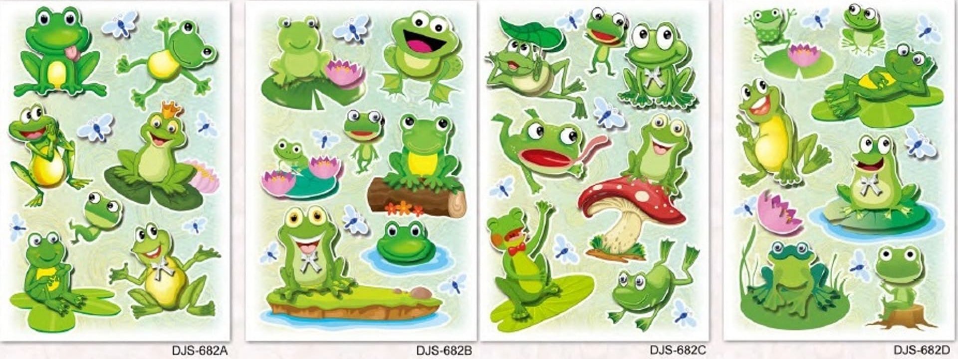 BREWIS Naklejki 3D żabki MIX