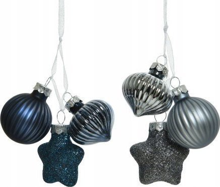 Kaemingk Bombki na choinkę świąteczne niebieskie szklane 3 szt.