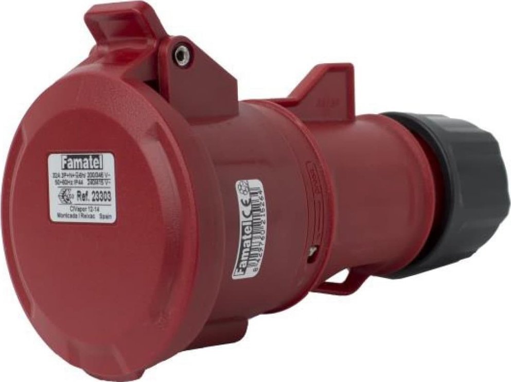 FAMATEL Gniazdo przenośne 32A 5P 400V czerwone IP44 TOP SpeedPRO 23303
