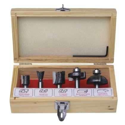 Dedra Frezy kształtowe do drewna z płytkami węglikowymi 8mm 5szt. 0782