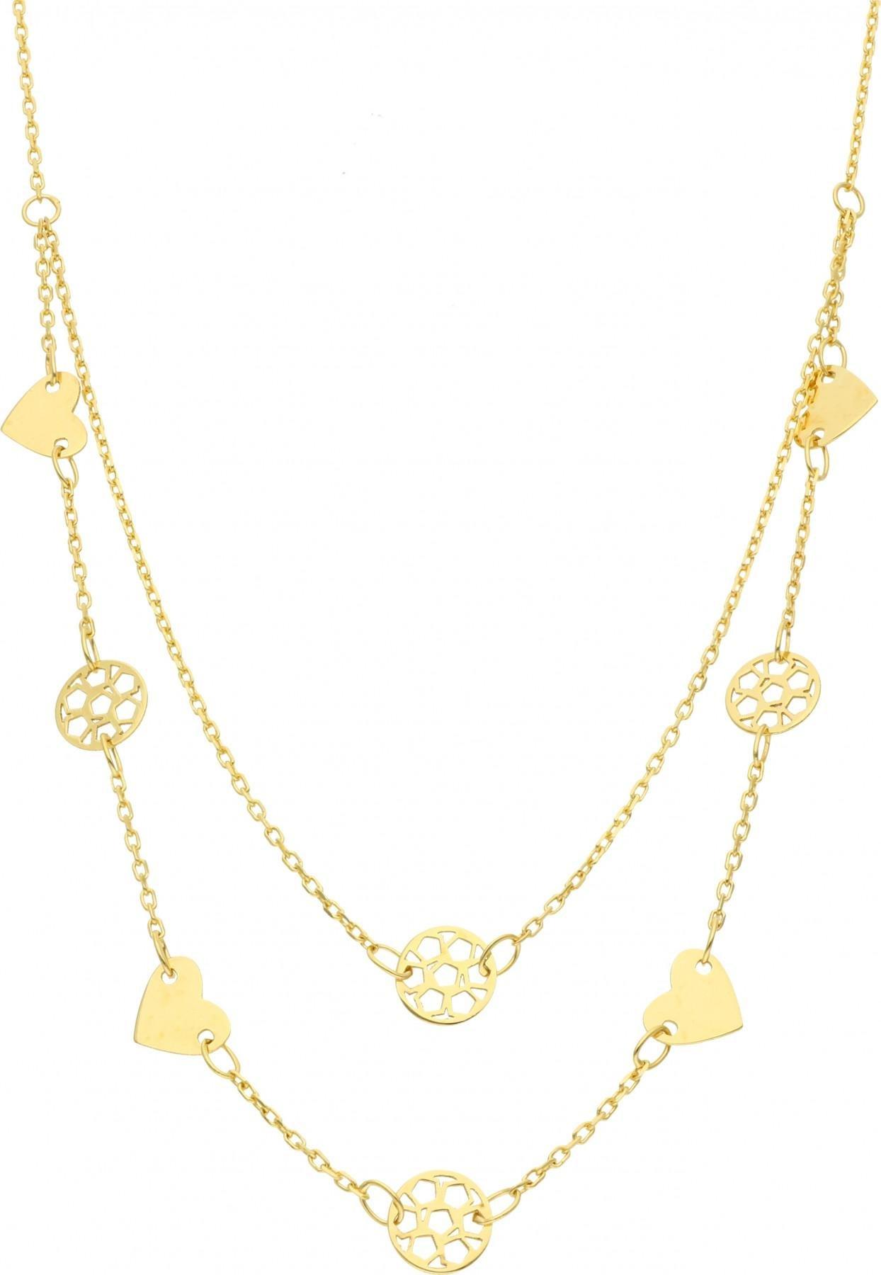 Rosanto Złoty naszyjnik z sercami 45 cm 585 14k