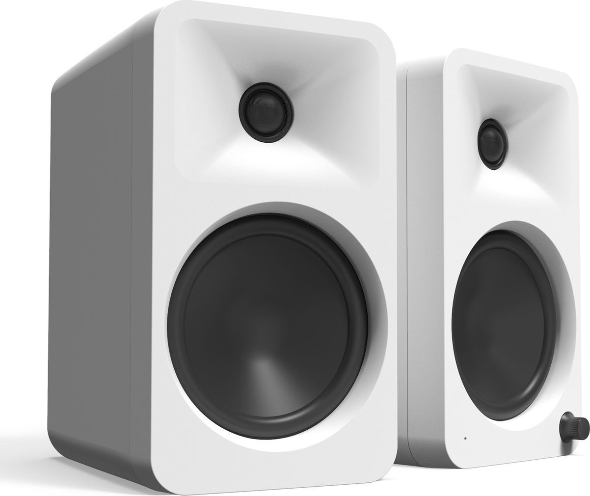 KANTO AUDIO 140W POWERED REFERENCE DESKTOP SPEAKERS WITH BLUETOOTH - WHITE, PAIR (INCLUDES TYPE G POWER CORD)