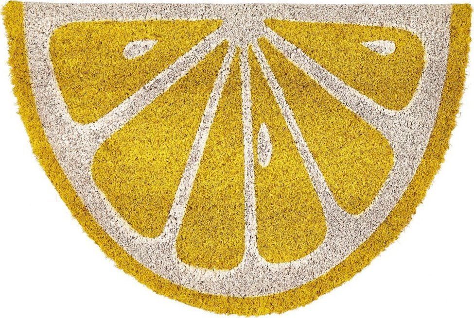 Beliani Wycieraczka kokosowa w kształcie cytryny 40 x 60 cm żółta IJEN