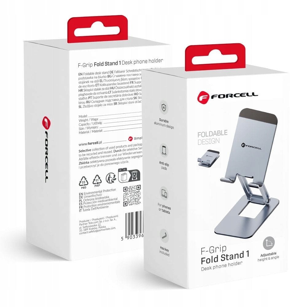 FORCELL F-GRIP Fold Stand 1 uchwyt biurkowy szary