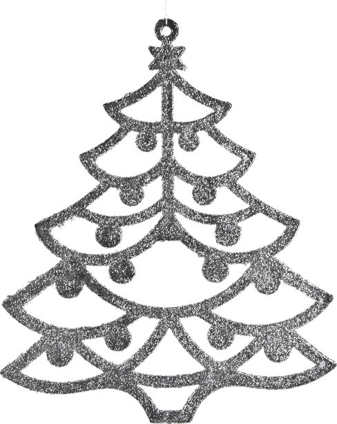 Witek Home 12x Ozdoba świąteczna choinka srebrna