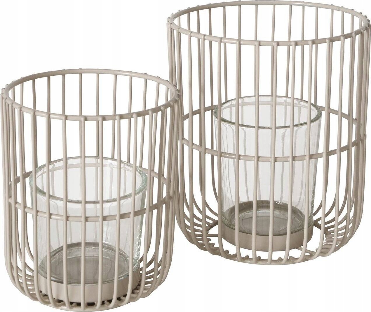 Boltze Metalowy lampion CINDY, beżowy, 2 sztuki