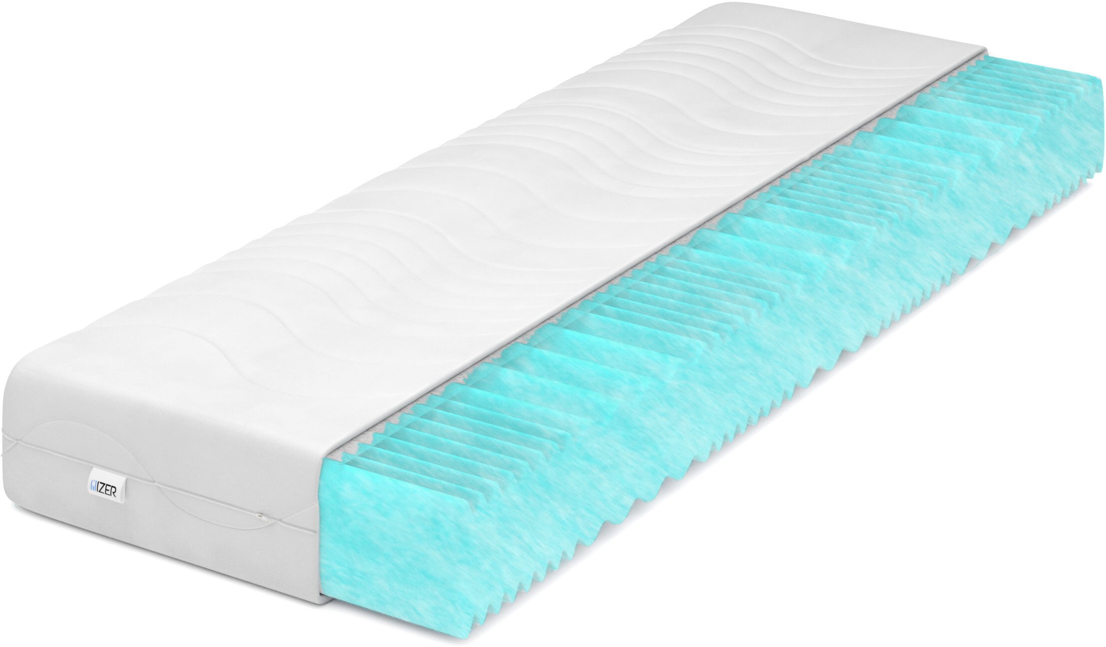 Materac piankowy Fala AQUA 80x180 22cm | Dwustronny H3/H3 | 7 stref | Pikowany pokrowiec |