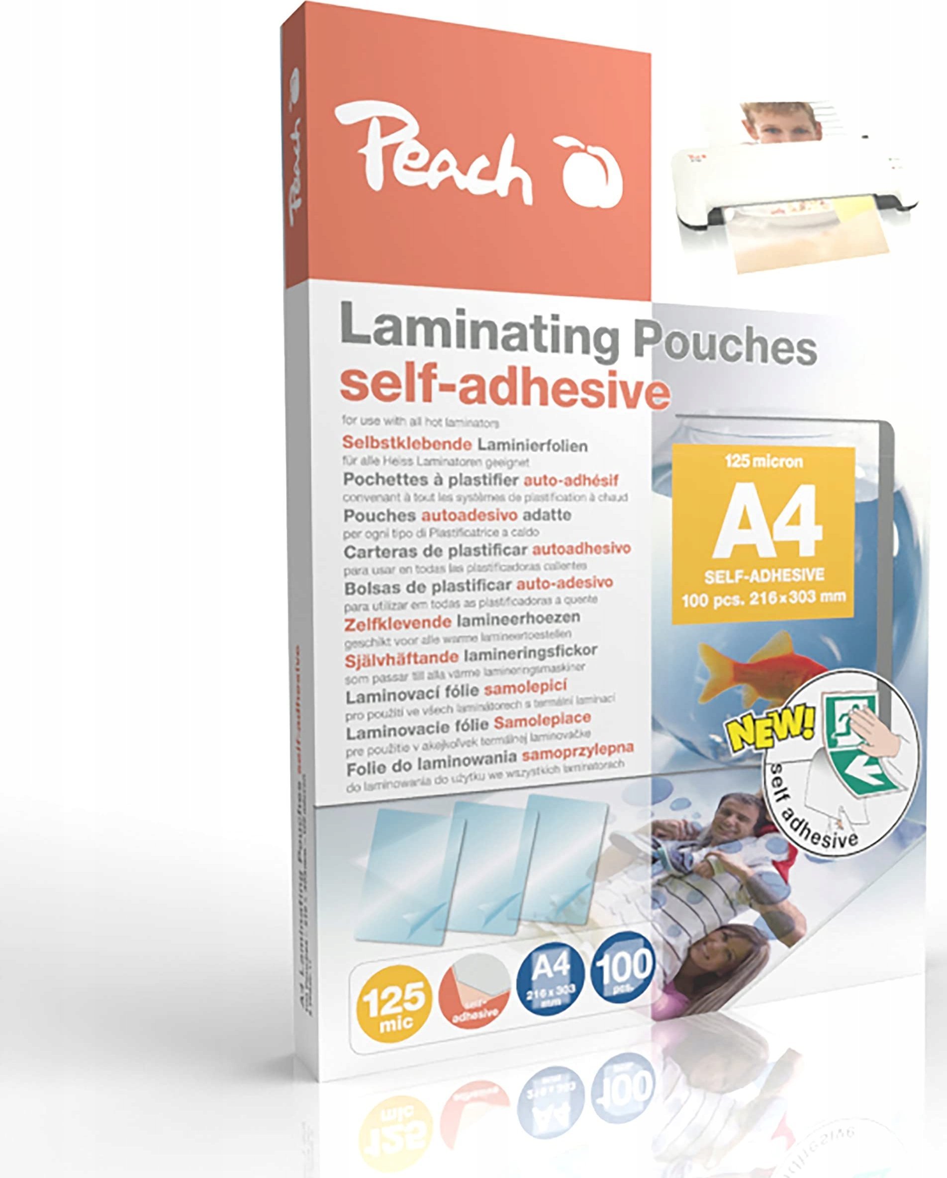 Peach Peach Laminierfolien A4 (303x216mm), 125mic selbstklebend