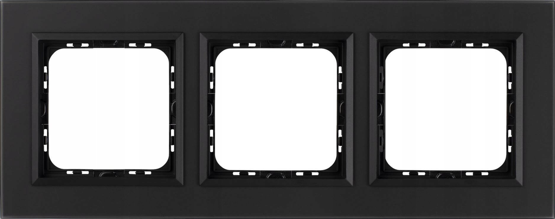 SONATA Ramka potrójna czarne szkło szronione R-3RGC/79/33