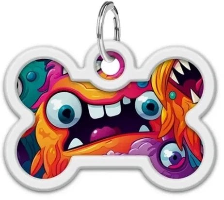 Collar WauDog Smart ID Zawieszka z QR-paszportem kość 4x3cm zębate potwory