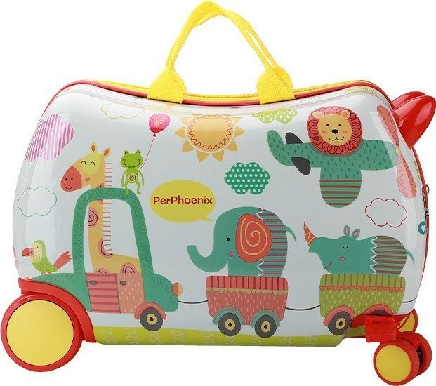 Costway Walizka podróżna dla dzieci bagaż podręczny na kółkach ZOO