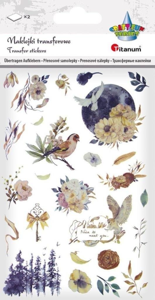 Apli Kids Naklejki transferowe Księżyc, kwiaty 2 plansze