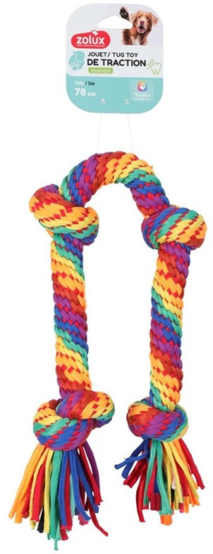ZOLUX Zabawka dla psa szarpak sznur 4 węzły RAINBOW 78cm
