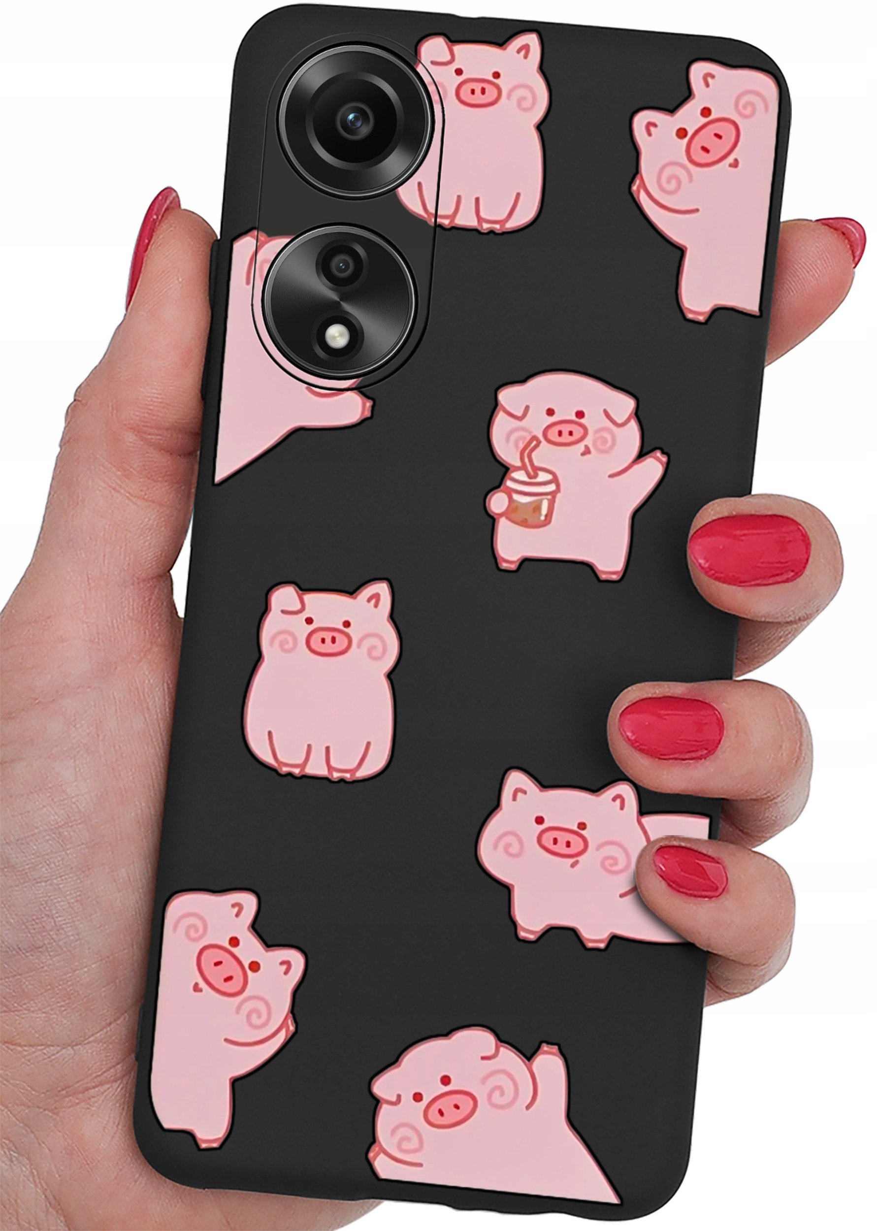 ETUI do Oppo A78 4G CASE WZORY SOFT MATT PLECKI + SZKŁO 9H