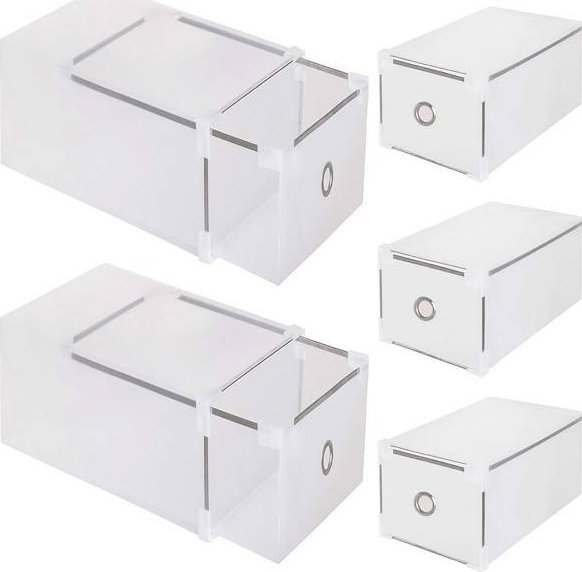 Springos Organizer na buty 28x18x18 cm zestaw 5 szt. pudełka z otwieraną klapą UNIWERSALNY