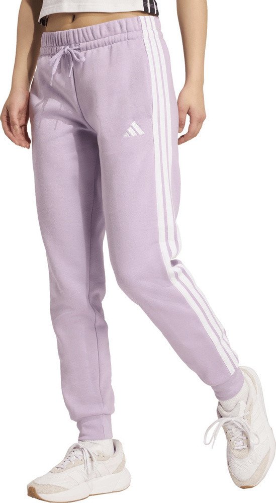 Spodnie damskie adidas Essentials 3-Stripes Fleece Slim różowe JY3097 M