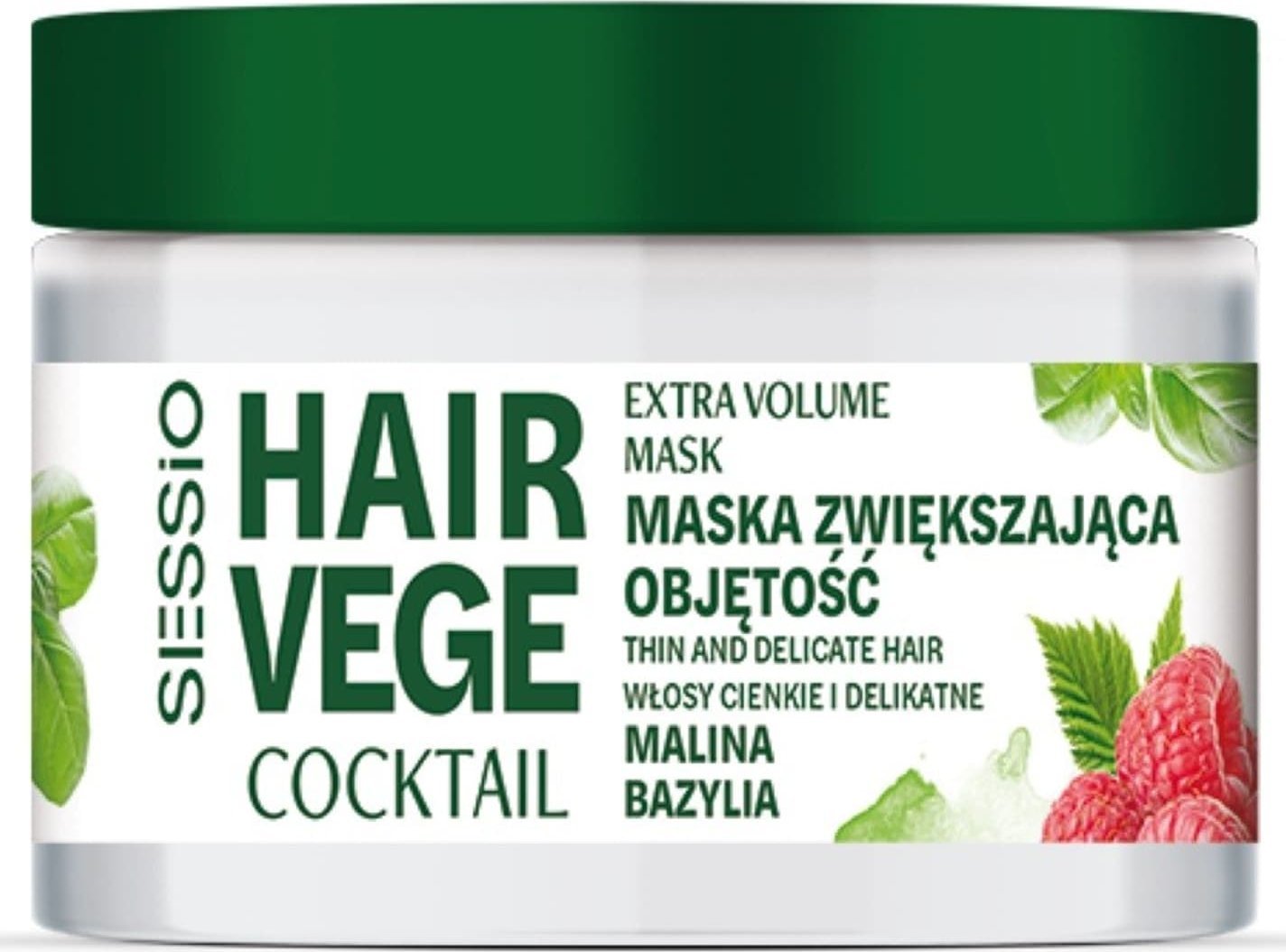 Chantal SESSIO Hair Vege Coctail Maska zwiększająca objętość do włosów cienkich i delikatnych - Malina i Bazylia 250ml