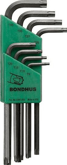 Bondhus Zestaw kluczy Torx długie 8-częściowy 9-10-15-20-25-27-30-40 31834
