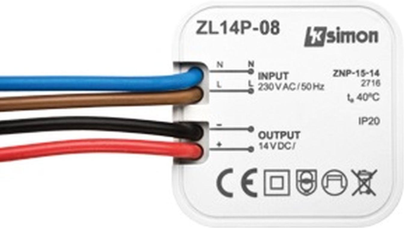 Kontakt-Simon Zasilacz LED dopuszkowy 14V DC 8W ZL14P-08 (WZ-L14P-08xxx-xxxx)