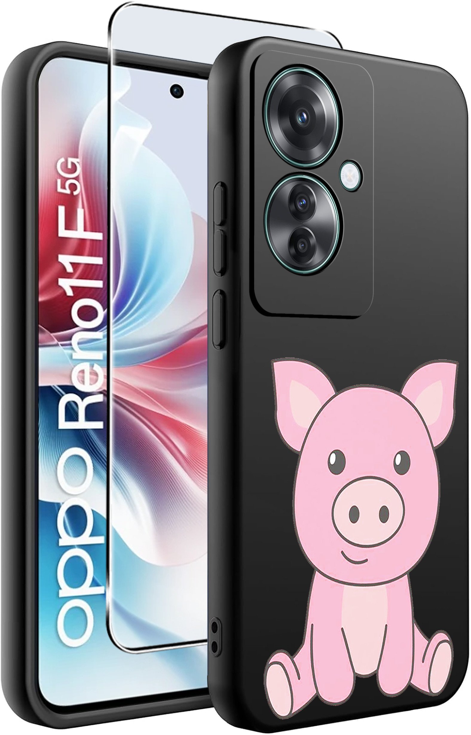 krainaGSM ETUI do Oppo Reno11 F 5G wzory | SILIKONOWE MATT CASE + SZKŁO HARTOWANE 9H