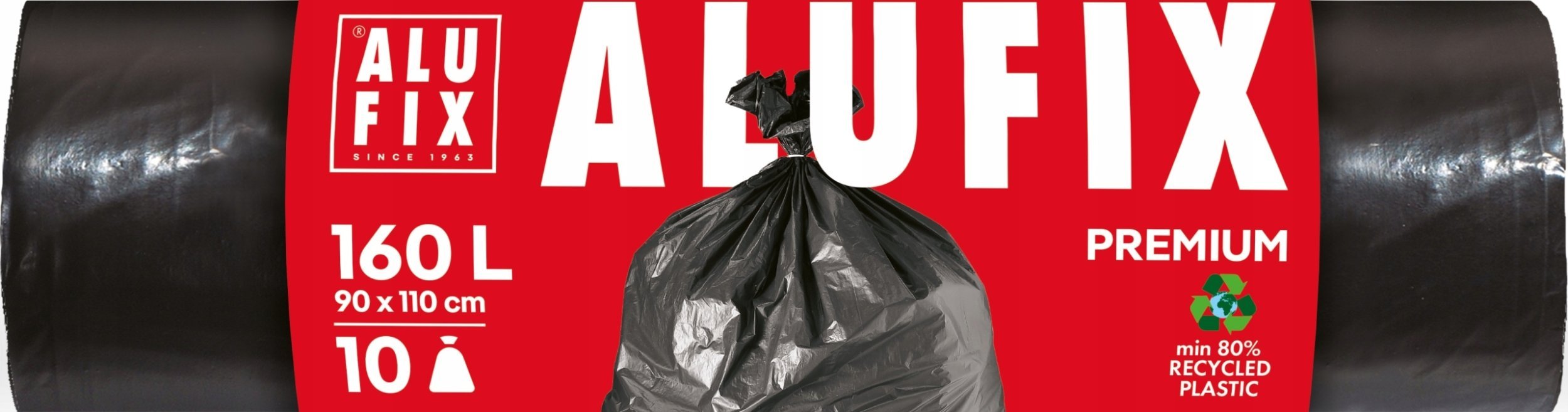 Worki na śmieci ALUFIX Profi, LDPE, 160l, 10 szt., czarne
