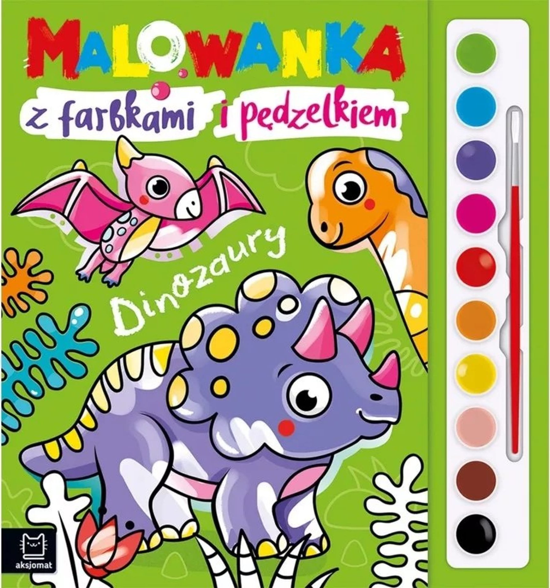 Aksjomat Malowanka z farbkami i pędzelkiem Dinozaury 37958
